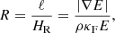 $$ \begin{aligned}&R = \frac{\ell }{H_{\rm R}} = \frac{|\nabla E|}{\rho \kappa _{\rm F} E}, \end{aligned} $$