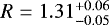 $R = 1.31_{-0.05}^{+0.06}$