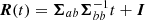 $ \boldsymbol{R}(t)=\boldsymbol{\Sigma}_{ab}\boldsymbol{\Sigma}^{-1}_{bb}t+\boldsymbol{I} $
