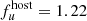 $ f^{\mathrm{host}}_{u} = 1.22 $