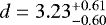 $d = 3.23^{+0.61}_{-0.60}$