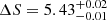$ \Delta S = 5.43^{+0.02}_{-0.01} $