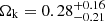 $ \Omega_{\mathrm{k}} = 0.28_{-0.21}^{+0.16} $