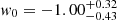$ w_0 = -1.00_{-0.43}^{+0.32} $