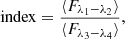 $$ \begin{aligned} \mathrm{index}=\frac{\langle F_{\lambda _1-\lambda _2} \rangle }{\langle F_{\lambda _3-\lambda _4} \rangle } ,\end{aligned} $$