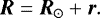 \begin{equation*}\vec{R} = \vec{R}_{\odot} + \vec{r}.\end{equation*}