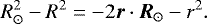 \begin{equation*}R_{\odot}^2- R^2 = - 2 \vec{r} \cdot \vec{R}_{\odot} - r^2.\end{equation*}