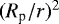 $(R_{\textrm{p}}/r)^2$
