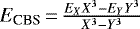 $E_{\textrm{CBS}}\,{=}\,\frac{E_XX^3-E_YY^3}{X^3-Y^3}$