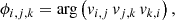$$ \begin{aligned} \phi _{i,j,k} = \arg \left({ v}_{i,j}\,{ v}_{j,k}\,{ v}_{k,i}\right), \end{aligned} $$