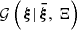 $ \mathcal{G}\left(\left.\boldsymbol{\xi}\right| \boldsymbol{\bar{\xi}},\, \Xi\right) $