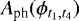Mathematical equation: $A_{\textrm{ph}}(\phi_{t_{1}, t_{4}})$