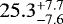 Mathematical equation: $25.3^{+7.7}_{-7.6}$
