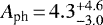 Mathematical equation: $A_{\textrm{ph}}\,{=}\,4.3^{+4.6}_{{-}3.0}$
