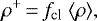 Mathematical equation: \begin{equation*}\rho^+\,{=}\,f_{\textrm{cl}}\ \langle\rho\rangle,\end{equation*}