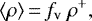 Mathematical equation: \begin{equation*}\langle\rho\rangle\,{=}\,f_{\textrm{v}}\ \rho^+,\end{equation*}
