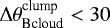 Mathematical equation: $\Delta\theta^{\textrm{clump}}_{\textrm{Bcloud}}<30$