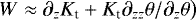 Mathematical equation: $W \approx \partial_z K_{\textrm{t}} + K_{\textrm{t}} \partial_{zz} \theta / \partial_z\theta\big)$
