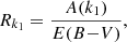 Mathematical equation: $$ \begin{aligned} R_{k_1} = \frac{A(k_1)}{E(B{-}V)}, \end{aligned} $$