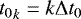 Mathematical equation: ${t_0}_k = k\Delta t_0$