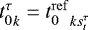 Mathematical equation: ${t_0^{\tau}}_k = {t_0^{\mathrm{ref}}}_{k s_t^{\tau}} $