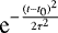 Mathematical equation: $ \textrm{e}^{-\frac{(t-t_0)^2}{2\tau^2}} $