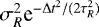 Mathematical equation: $\sigma_R^2 \textrm{e}^{- \Delta t^2/(2\tau_R^2)}$