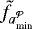 Mathematical equation: $\tilde{f}_{a_{\textrm{min}}^{\mathcal{P}}}$