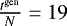 Mathematical equation: $\frac{t^{\text{gen}}}{N}= 19$