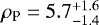 Mathematical equation: $\rho_{\textrm{P}}= 5.7^{+1.6}_{-1.4}$