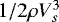 Mathematical equation: $1/2 \rho V_s^3$