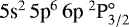 Mathematical equation: $5\textrm{s}^{2}\,5\textrm{p}^{6}\,6\textrm{p}~^{2}\textrm{P}_{3/2}^{\circ}$