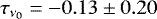 Mathematical equation: $\tau_{{\nu}_{0}} = {-}0.13 \pm 0.20$