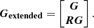 Mathematical equation: $$ \begin{aligned} \boldsymbol{G_\mathrm{extended} } = \begin{bmatrix} \boldsymbol{G} \\ \boldsymbol{R} \boldsymbol{G} \end{bmatrix} .\end{aligned} $$
