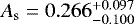 Mathematical equation: $A_{\mathrm{s}}=0.266^{+0.097}_{-0.100}$