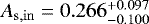 Mathematical equation: $A_{\mathrm{s,in}}=0.266^{+0.097}_{-0.100}$