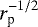 Mathematical equation: $r_{\textrm{p}}^{-1/2}$