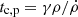 Mathematical equation: $ t_{\mathrm{c,p}} = \gamma\rho/\dot{\rho} $
