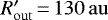 Mathematical equation: $R_{\mathrm{out}}\prime\,{=}\,130 \, \mathrm{au}$