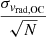 Mathematical equation: $ \frac{\sigma_{\mathit{v}_{\mathrm{rad,OC}}}}{\sqrt{N}} $