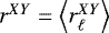 Mathematical equation: $r^{XY} = \left\langle r^{XY}_{\ell} \right\rangle$