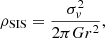 Mathematical equation: $$ \begin{aligned} \rho _{\mathrm{SIS} } = \frac{\sigma _{ v}^2}{2\pi Gr^2}, \end{aligned} $$