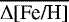 Mathematical equation: $\overline{\Delta{\textrm{[Fe/H]}}}$