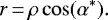 Mathematical equation: \begin{equation*} r\,{=}\,\rho \cos(\alpha^*).\end{equation*}