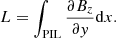 Mathematical equation: $$ \begin{aligned} L=\int _{\rm PIL}\frac{\partial B_z}{\partial { y}}\mathrm{d}x. \end{aligned} $$