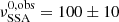 Mathematical equation: $ \nu^{0,\mathrm{obs}}_{\mathrm{SSA}} = 100 \pm 10 $
