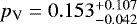 Mathematical equation: $p_{\textrm{V}} =0.153^{+0.107}_{-0.042}$