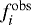 Mathematical equation: $f^{\mathrm{obs}}_{i}$