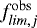 Mathematical equation: $f^{\mathrm{obs}}_{lim,j}$