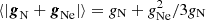 Mathematical equation: $ \langle |{\boldsymbol{g}_{\rm N}}+{\boldsymbol{g}_{\rm Ne}}| \rangle = g_{\rm N} + g_{\rm Ne}^2/3g_{\rm N} $